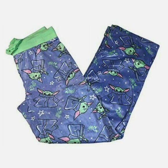 Star Wars The Child Mandalorian Velour Sleep Lounge Pajama Bottom Women's XL - Picture 5 of 5